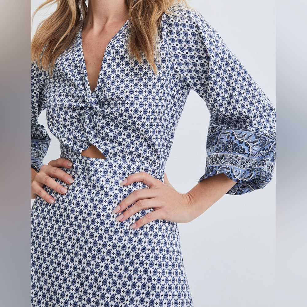 NWT Veronica Beard Dinia Printed Midi Dress Size 8 - Picture 4 of 10
